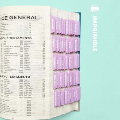 IMPRIMIBLES - Pestañas para biblia católica - Colores lila
