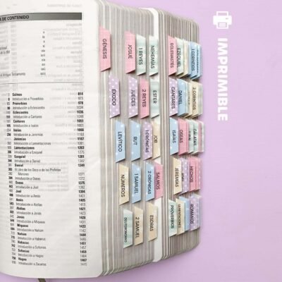 IMPRIMIBLES - Pestañas para biblia católica - Colores pastel con fondo